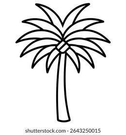 Evoke a sense of paradise with this minimalist black and white palm tree silhouette, perfect for tropical vacation and travel designs. 