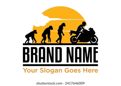 Evolution of the biker illustration vector logo design