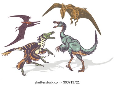 Evolution of birds. Dinosaurs - Ancestors of birds.