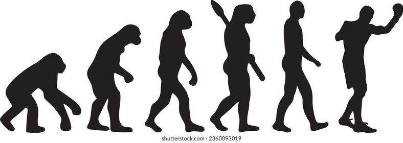 Evolution Boxing Silhouette Vector Graphic