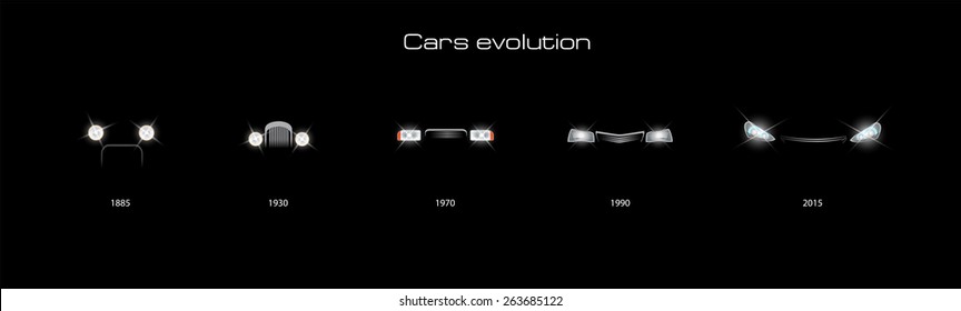 Evolution cars. Vector illustration.