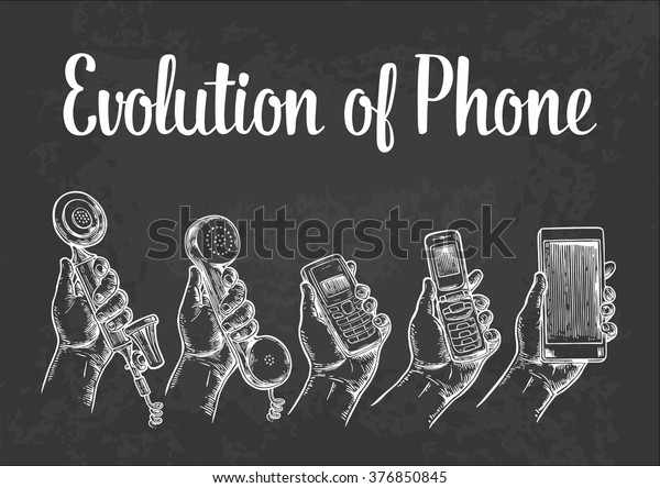 Evolution Communication Devices Classic Modern Mobile 스톡 벡터(로열티 프리 ...