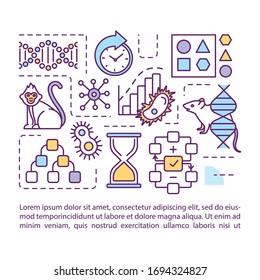 Evolution Concept Icon With Text. Natural Selection And Genetic Drift. Mutation And Recombination. PPT Page Vector Template. Brochure, Magazine, Booklet Design Element With Linear Illustrations