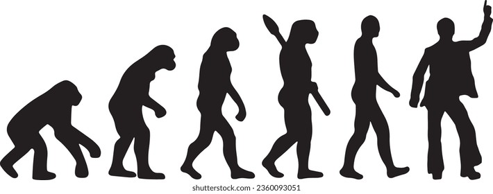 Evolution Disco Dancer Silhouette Vector Graphic