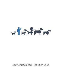 Evolution of Dogs Icon On White Background