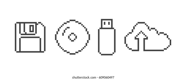 Evolution drive and disk pixel icon