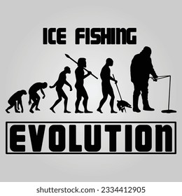 Evolution Of The Fisherman Great Illustration Of Depicting The Evolution Of A Male from Ape To Man To Fisherman Silhouette.