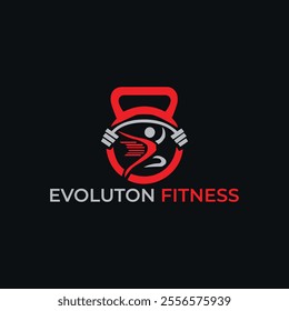 Evolution  fitness unique logo design