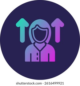 Evolution Glyph Circle Gradient Icon