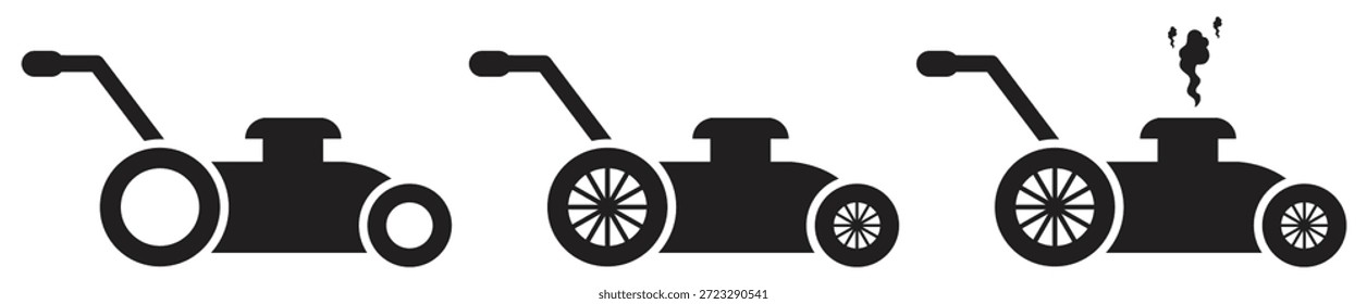 Evolution of Grass Cutting Machine Pictogram Series.