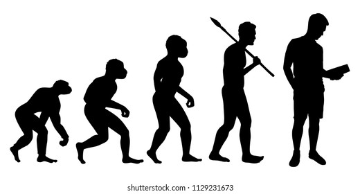 Evolution Human Primitive Present Stone Age Stock Vector (Royalty Free ...