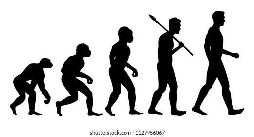 Evolution of human silhouette vector