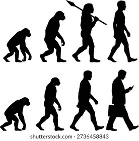 Evolução humana de macaco para homem moderno