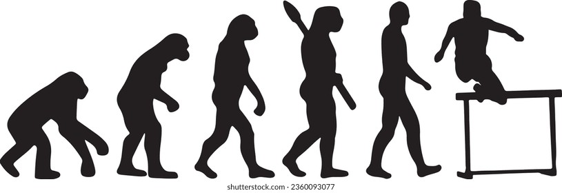 Evolution Hurdles Silhouette Vector Graphic