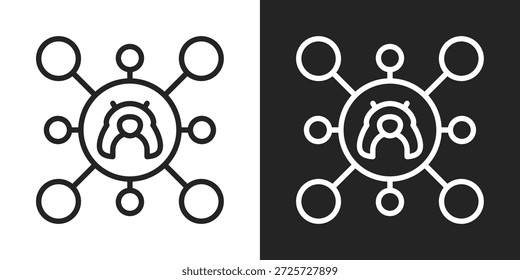 Ícone De Evolução Em Estilo De Linha Preto-E-Branco