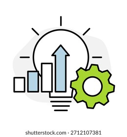 Evolution Icon, Gear - AI Chip, Tecnologia Avançada, Estratégia de Crescimento - Transformação Digital, Progresso Impulsionado pela IA, Acidente Vascular Cerebral Editável.