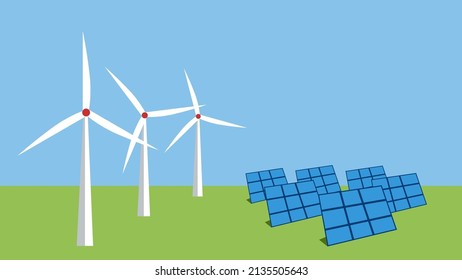 Evolution from industrial pollution to clean energy. Greening of the world. Traditional and alternative natural electricity resources. Development green. Ecological transition. vector illustration