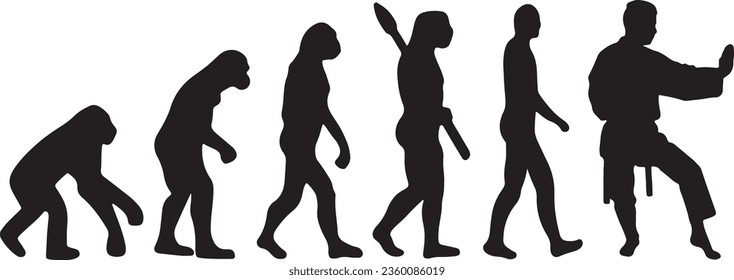 Evolution Karate Silhouette Vector Graphic