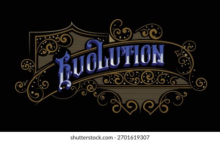 Design de estilo personalizado de letras EVOLUTION.