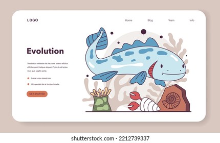 Evolution Of Life Forms On Earth. Paleozoic Era' Undersea Life. Extinct Animal. Flat Vector Illustration