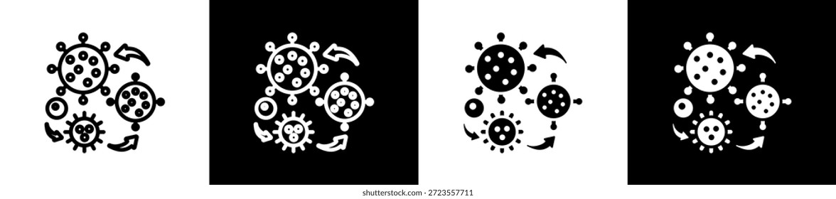 Estilo De Ícone De Glifo Da Linha De Evolução Em Plano De Fundo Branco E Preto