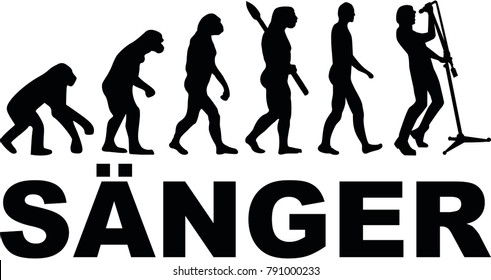 Evolution of a male singer with a microphone 