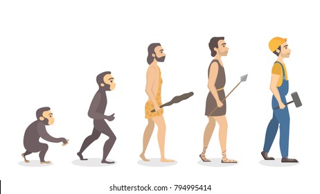 Evolution of man. From monkey to engineer.