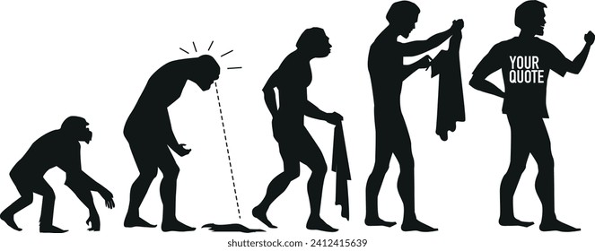 evolution of man, vector, silhouette