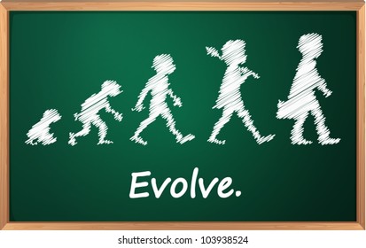 Evolution on a detailed blackboard