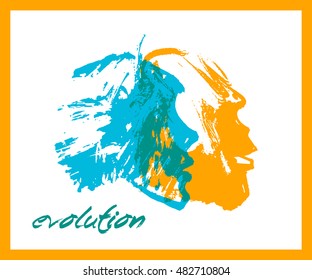 Evolution poster with crazy dynamics graphics.