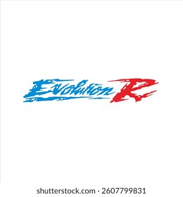Evolution R writing in abstract style. Can be used as graphic design
