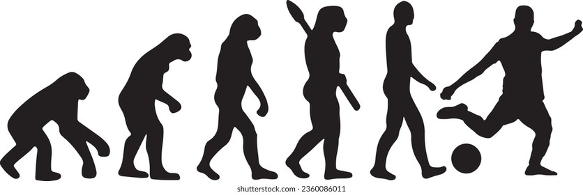 Evolution Soccer Player Silhouette Vector Graphic