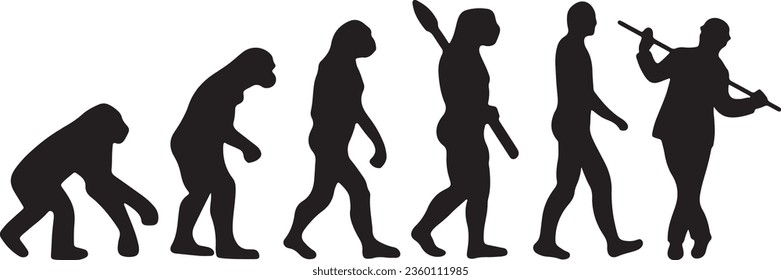 Evolution Tap Dancing Silhouette Vector Graphic 