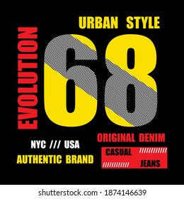 Evolution typography design t-shirt print vector illustration 