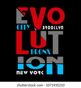 EVOLUTION typography t shirt design