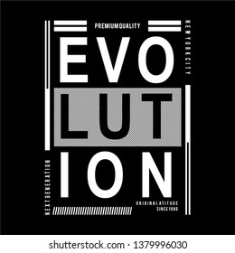 evolution typography tee print design graphic vector illustration - Vector