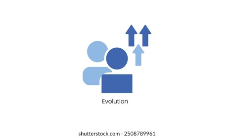 Ícone do vetor de evolução para desenvolvimento e progressão