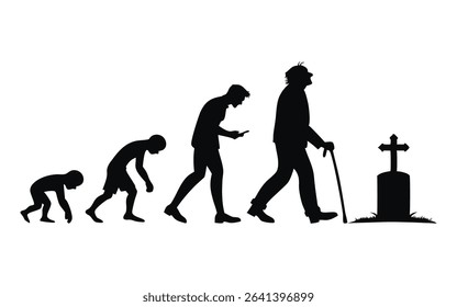 Evolution vector icon, Theory of human evolution silhouette. Vector illustration.