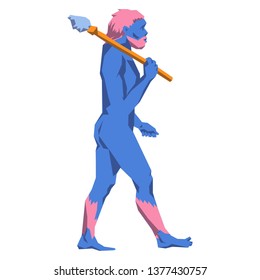 Evolution vector illustration. Blue homo sapiens