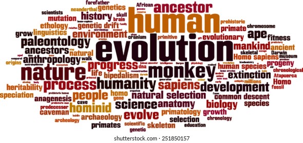 Evolution word cloud concept. Vector illustration