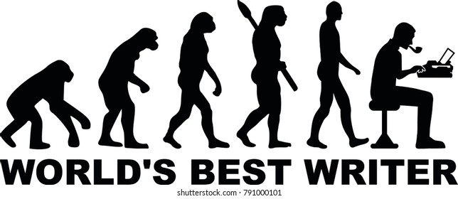Evolution of worlds best male writer with typewriter