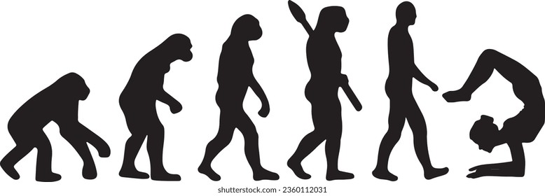 Evolution Yoga Silhouette Vector Graphic 