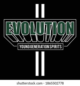 evolution young generation design typography,vector illustration for print