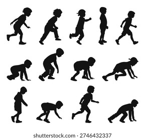 Evolutionary transformation of human-like figures from upright walking to quadrupedal movement
