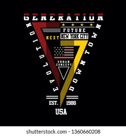 evolution,generation,new york city,images,lettring tee element vintage  graphic t shirt print vector illustration design