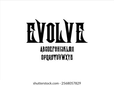 Evolve font for logo and headline. Isolated vector typeset