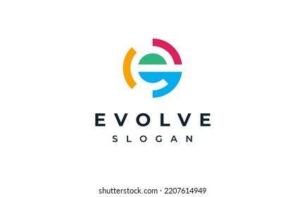 Evolve Letter E Logo Design Stock Vector (Royalty Free) 2207614949 ...