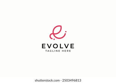 Evolve Logo Letter E Business Company Network Connection Modern Minimalist Brand Identity