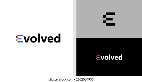 EVOLVED LOGO WORDMARK CHART BAR NEGATIVE SPACE EDITABLE