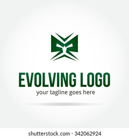 evolving abstract green vector logo design template paper creative office icon business company symbol concept